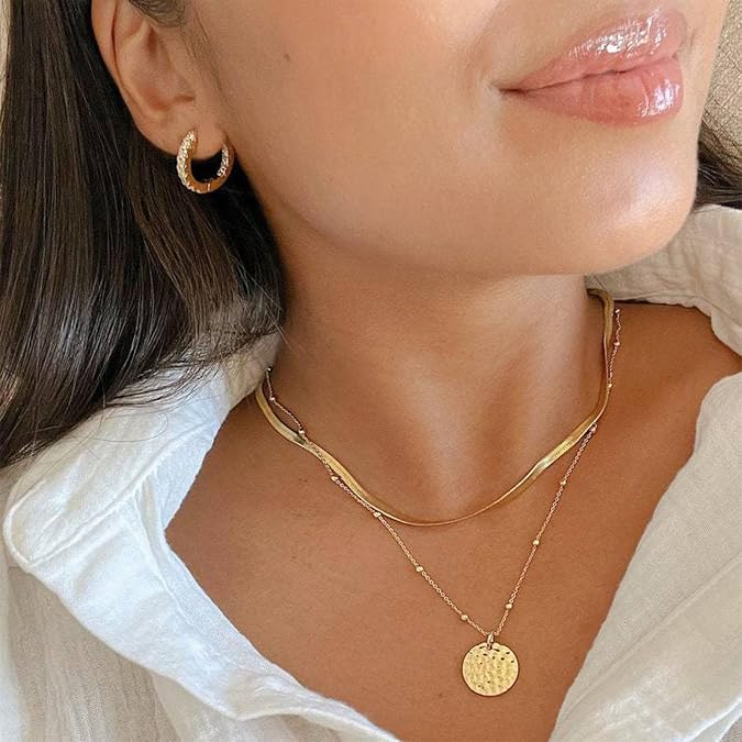 NEWITIN 69 Pcs Gold Jewelry Set for Women Hypoallergenic Bohemian Jewelry Fashion Costume Jewelry, Gold Plated Necklace Bracelet Earrings Set for Women, Party Daily Prom Beach Jewelry Set, Women Gift